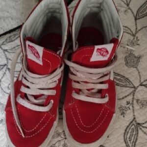 Vans Red and White Classic Skate Sneakers